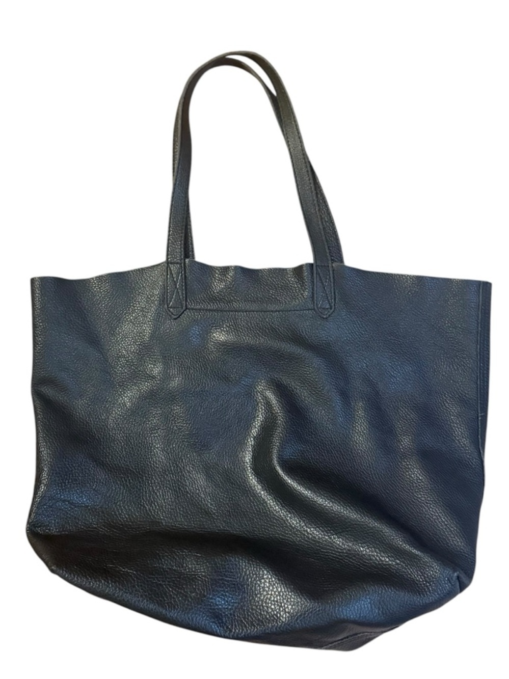 Cuyana Classic Easy Tote Black Pebbled Leather Minimalist Work Bag Large